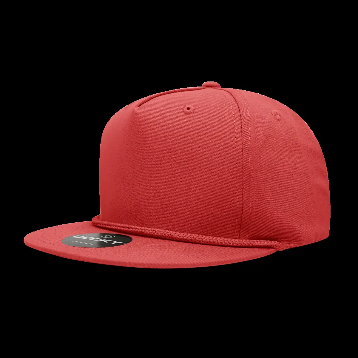 DECKY 212 MAIN Rapid Dominance 1041 Red Unisex 5-Panel High-Crown Structured Cotton Blend Rope Snapback Cap, Flat Bill, 1 Size Fits Most