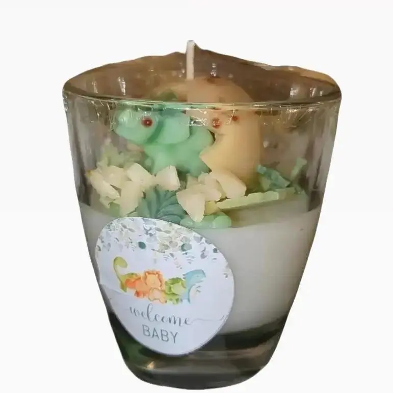 Green Baby Dinosaur Hatching Candle