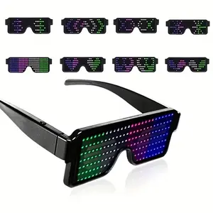 LED Light Up Glasses, Dynamic Cool Party Glasses, Festival Atmosphere Props, USB Rechargeable Flashing Glasses for Nightclub, Suitable for Festivals, Gatherings and Parties.
