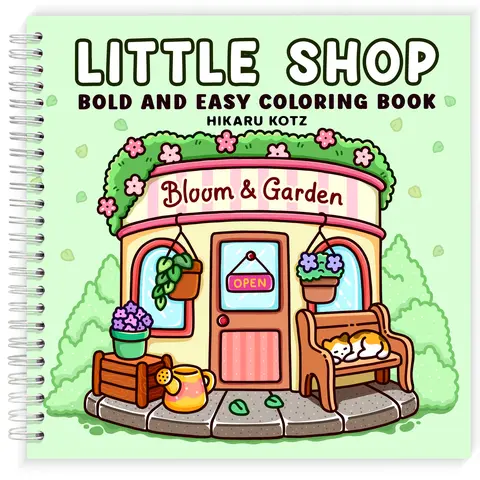 Little Shop: Bold and Easy Coloring Book for Adults and Teens
