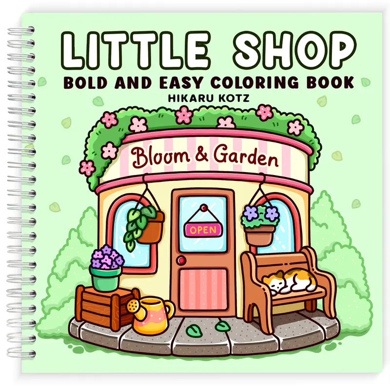 Little Shop: Bold and Easy Coloring Book for Adults and Teens