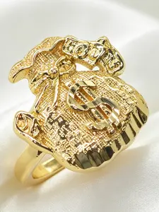 Unisex Fashion Hip-Hop Dollar Sign Ring, Statement Ring, Perfect for Daily Wear, Party, Birthday, Anniversary Gift, Personalized Design