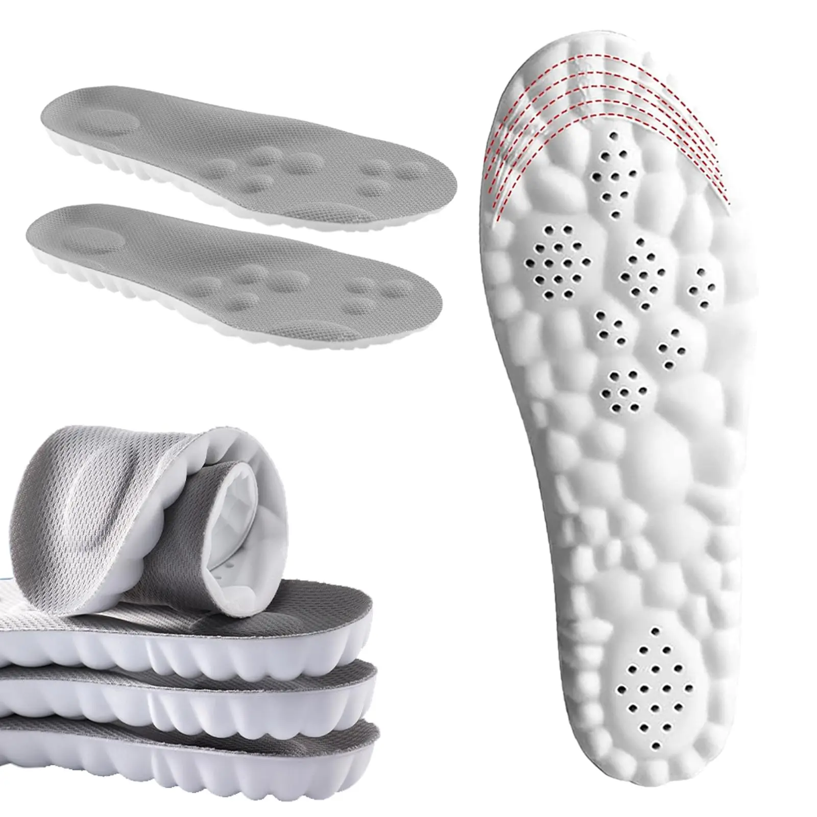 4D Cloud-Like Comfort Soles for Women - Soft Memory Foam Cushioning Insoles - Trim to Fit Steppers Insoles with Arch Support for Foot Pain Relief and Fatigue Reduction