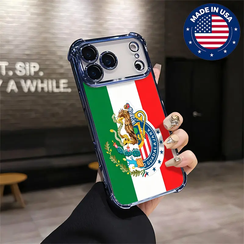 Customized Patterned Mexico Flag Chivas de Guadalajara LIGAMX Aesthetic Silicone Phone Case - TPU Drop Tested, Anti-Drop, Anti-Scratch Vintage Cover for iPhone 16/15/14/13/12 Plus Pro Max Mobile Accessories