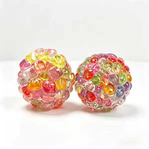 Pop beads stress-relief toy, moldable pearls, colorful ice cubes, DIY ball and string squeeze toy