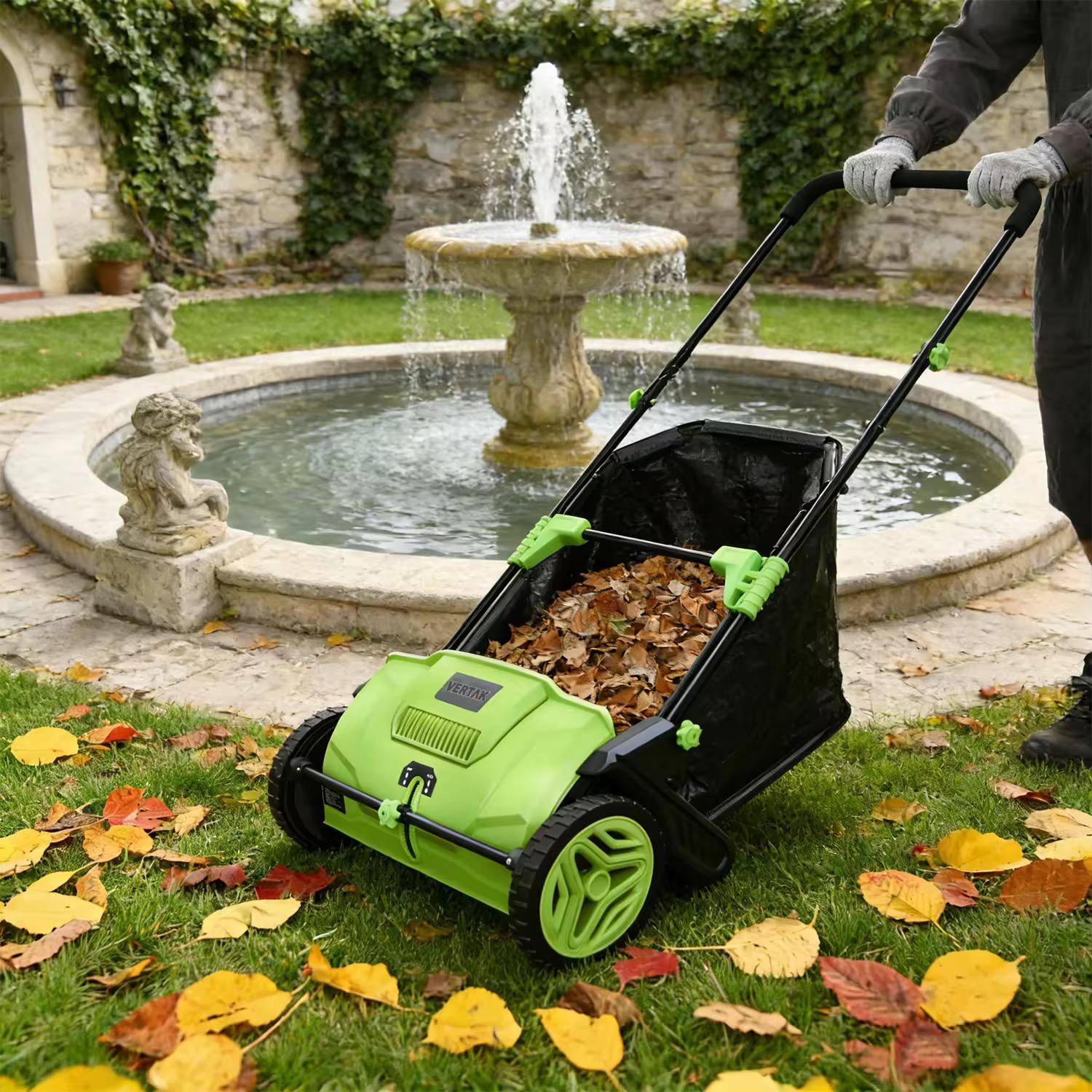 Push Lawn Sweeper 112*66.5*90cm Leaf & Grass Collector with 3.5 cu. ft. Mesh Collection Hopper Bag, 2 Spinning Brushes & Strong Rubber Wheels VEVOR Super Brand Day