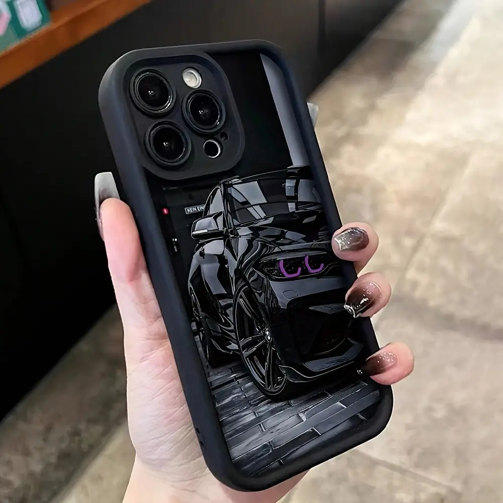 Bmw Racing Car Pattern Phone Case, Soft Full Coverage, Anti-Slip, Anti-Fingerprint, Suitable for Apple iPhone 17 Pro Max/XR/11/12/13/14/15/16 Plus