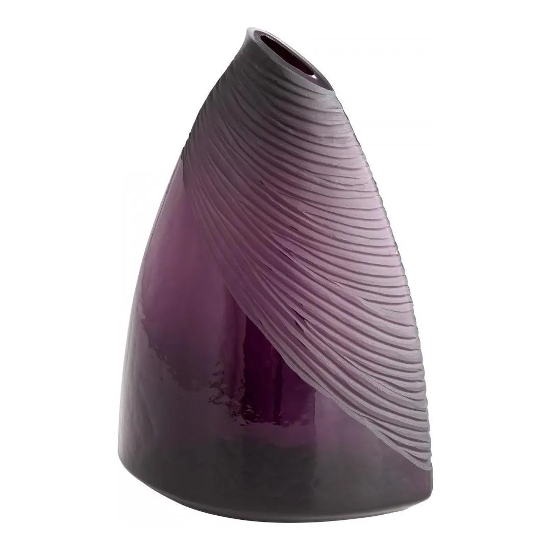 Purple Mount Amethyst 14.5 Inch Tall Glass Vase - Style: 7646676