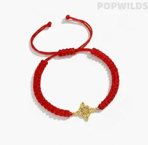 Stainless steel witch knot pendant bracelet with delicate hand woven craft. Adjustable flat knot design for perfect fit, stylish and exquisite. Elegant women's jewelry, trendy daily wrist ornament, great accessory for outfit matching and gift choosing