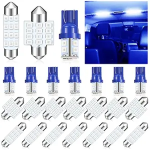 24 Pieces Dome Light LED Car Bulb Kit Set T10 31 mm 42 mm LED Festoon Bulbs Interior Replacement for Car Map Door Courtesy(Blue)