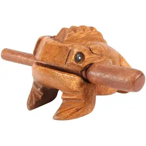Thailand Wooden Frog Instrument Croaking Musical Instrument Percussion Instrument Traditional Craft Home Office Lucky Decor(#2)