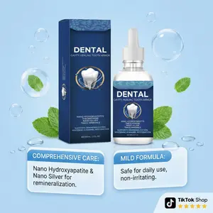 Tooth Armor Liquid Drops Enamel Refurbishing Dental Cavity Healing Kit Silver Theobromine for Total Oral Health Repair Fresh Breath 2oz Daily Sensitive Teeth Care Whitening Cleansing Nano Hydroxyapatite - Toothbrush, Brush