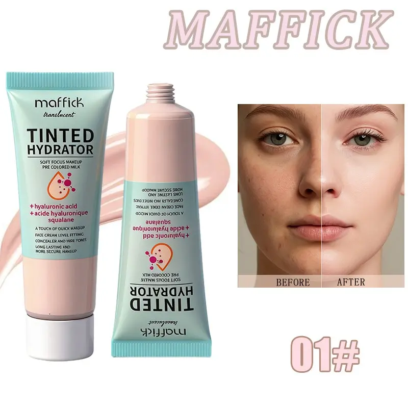 Zero-makeup tinted primer, Hydrating Illuminating Primer, Makeup Hydration, moisturizing, with soft-focus effect, long-lasting, sweat-proof, brightens skin tone, minimizes pores, conceals imperfections, quick base makeup for commuting, Glowy Skin Makeup