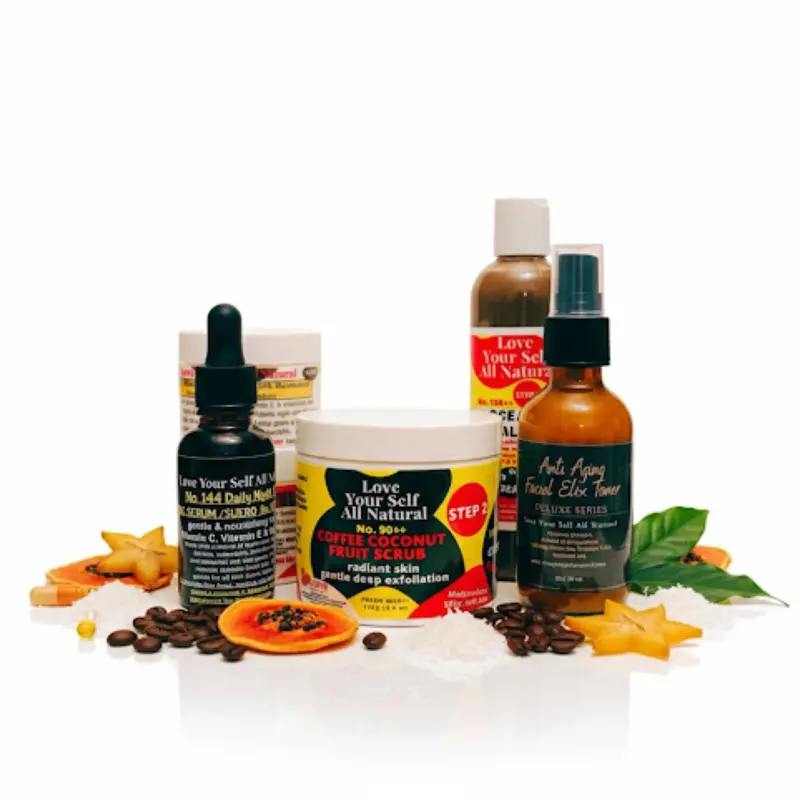 Anti Aging Facial Kit - No. 54++ Charcoal Mud Mask, No. 90++ Coffee Coconut Fruit Scrub, Ocean Wash, Facial Toner, No. 72++ Ultra Hydrating Cream, Anti Aging Serum
