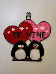 Valentine's Be Mine Penguins Door or Wall Hanger