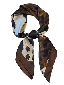 Elegant Women's Scarf, Fashionable Unique Leopard Print Headscarf, Thin Woven Fabric, Fitted Style, Fitted Shape, Versatile Hair Accessory for All Seasons, Boho Style Scarf, Easy Styling Options