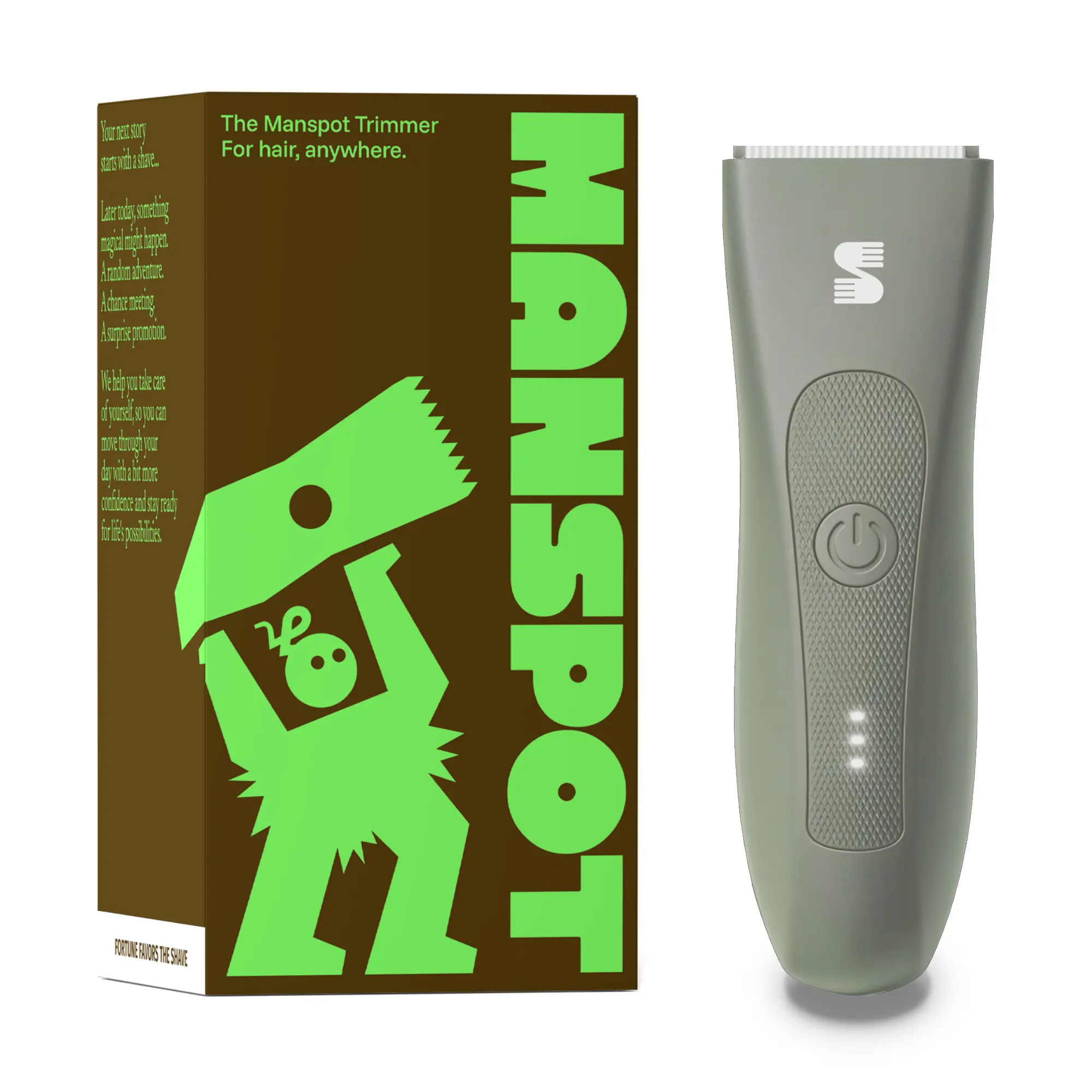 MANSPOT Manscape Groin & Body Hair Trimmer for Men, Electric Pubic Shaver，Replaceable Ceramic Blade, Ball Razors for Men, Manscape Kit with 4 Guards, IPX7 Waterproof, Wet/Dry Use, 90-Minute Shaving