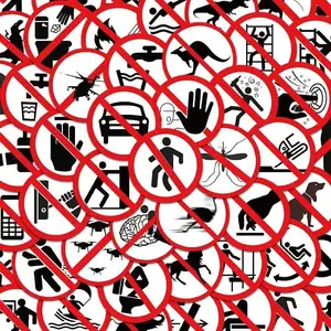 64pcs Warning Sign Stickers, Prank Decal Stickers, Car Decals, Decal For Cars, Creative Hand Account Phone Notebook Decoration, Car Motorcycle Stickers