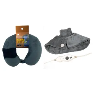 Electric Neck & Shoulder Heating Pad + Memory Foam Travel Pillow