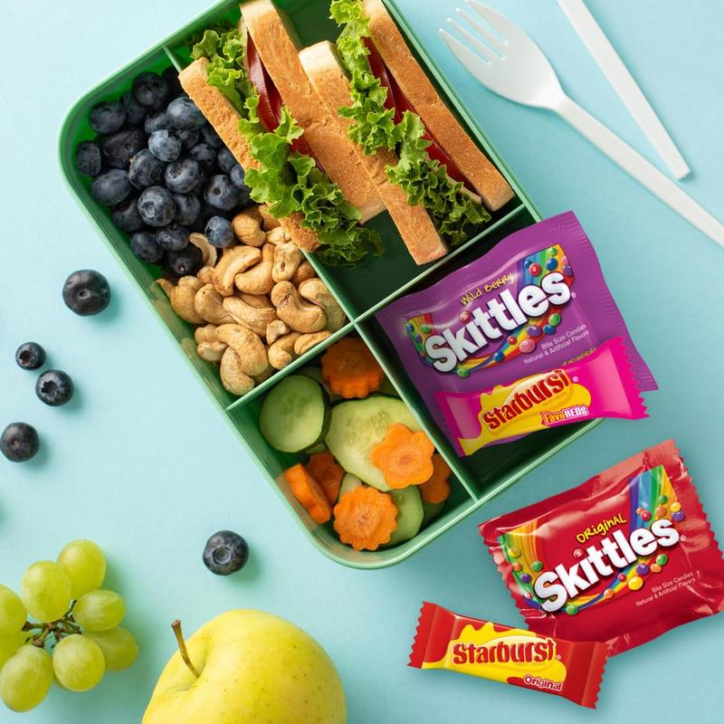 SKITTLES Original, SKITTLES Wild Berry & STARBURST Original and STARBURST FaveReds Fun Size - WRIGLEY'S Assorted Candy Variety Pack - Candy Bulk Individually Wrapped, 20.13oz