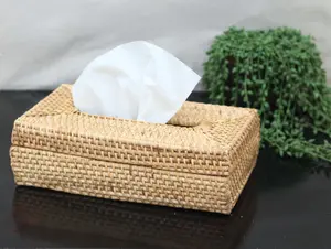 Rattan Tissue Box Cover