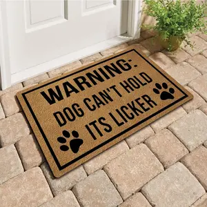 Welcome Mat with Non-Slip Rubber (18" x 30") Funny Doormat for Entrance Way Personalized Monogram  Decor Mats for Front Door Kitchen Rugs and Mats (  Can't Hold Its Licker)