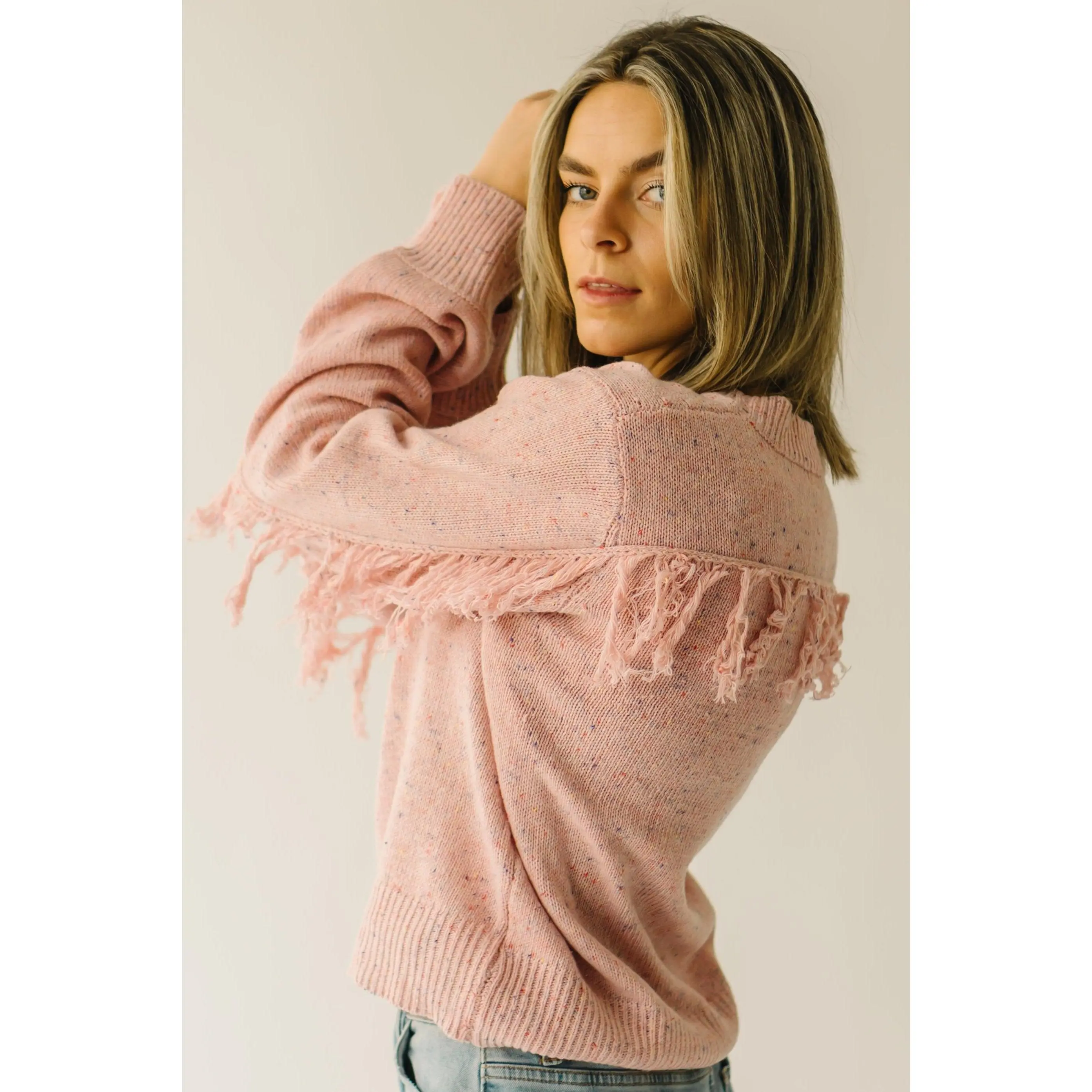 The Rolleston Knit Sweater in Dusty Pink
