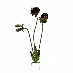 26-Inch Giant Metal Venus Flytrap Plant Decor, Carnivorous Plant Sculpture, Durable Garden Art for Lawn, Patio, Flower Bed