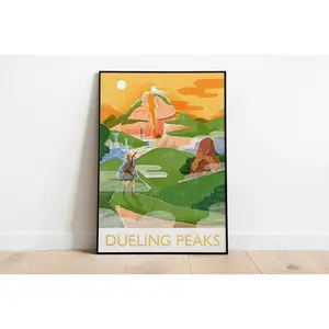 The Legend of Zelda Dueling Peaks Poster - Legend of Zelda Travel Print - Dueling Peaks Poster - Zelda Poster - Video Game Gift