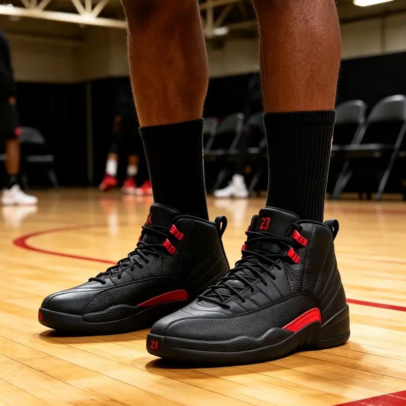 Nike Air Jordan 12 Retro Black Red Sneakers High Top Basketball Shoes Classic Retro Leather Street Footwear For Men Women