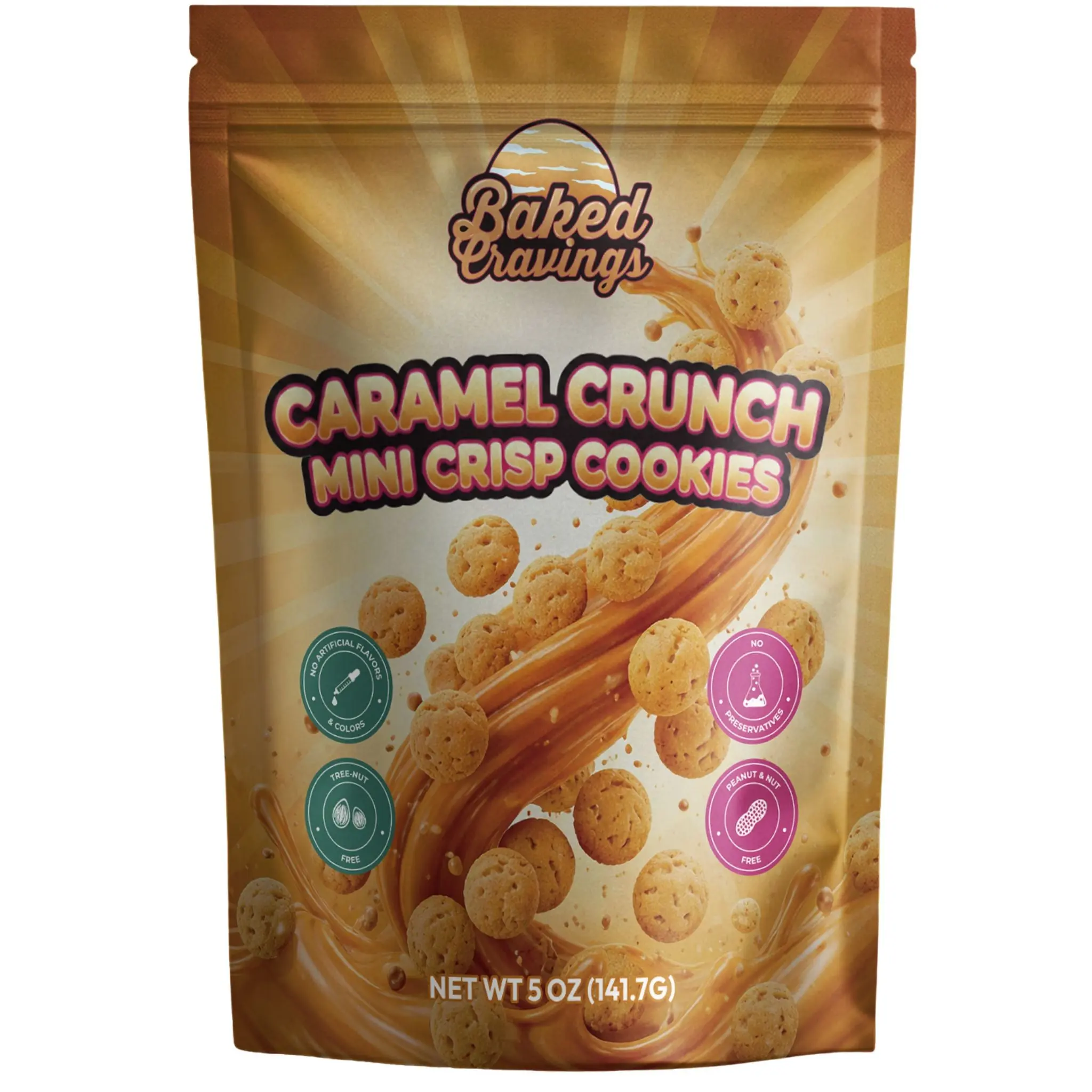Caramel Crunch Mini Crisp Cookie Bag 5oz.