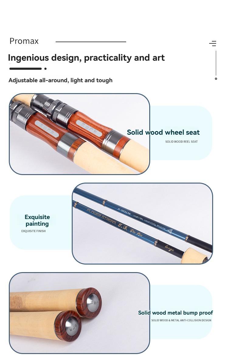 YUSHAN Flower Stream Pro Max 1.98m UL/ML Fast Action Variable Fishing Rod 30T+M40X Toray Carbon FUJI A+SIC Guides Stream Game Rod