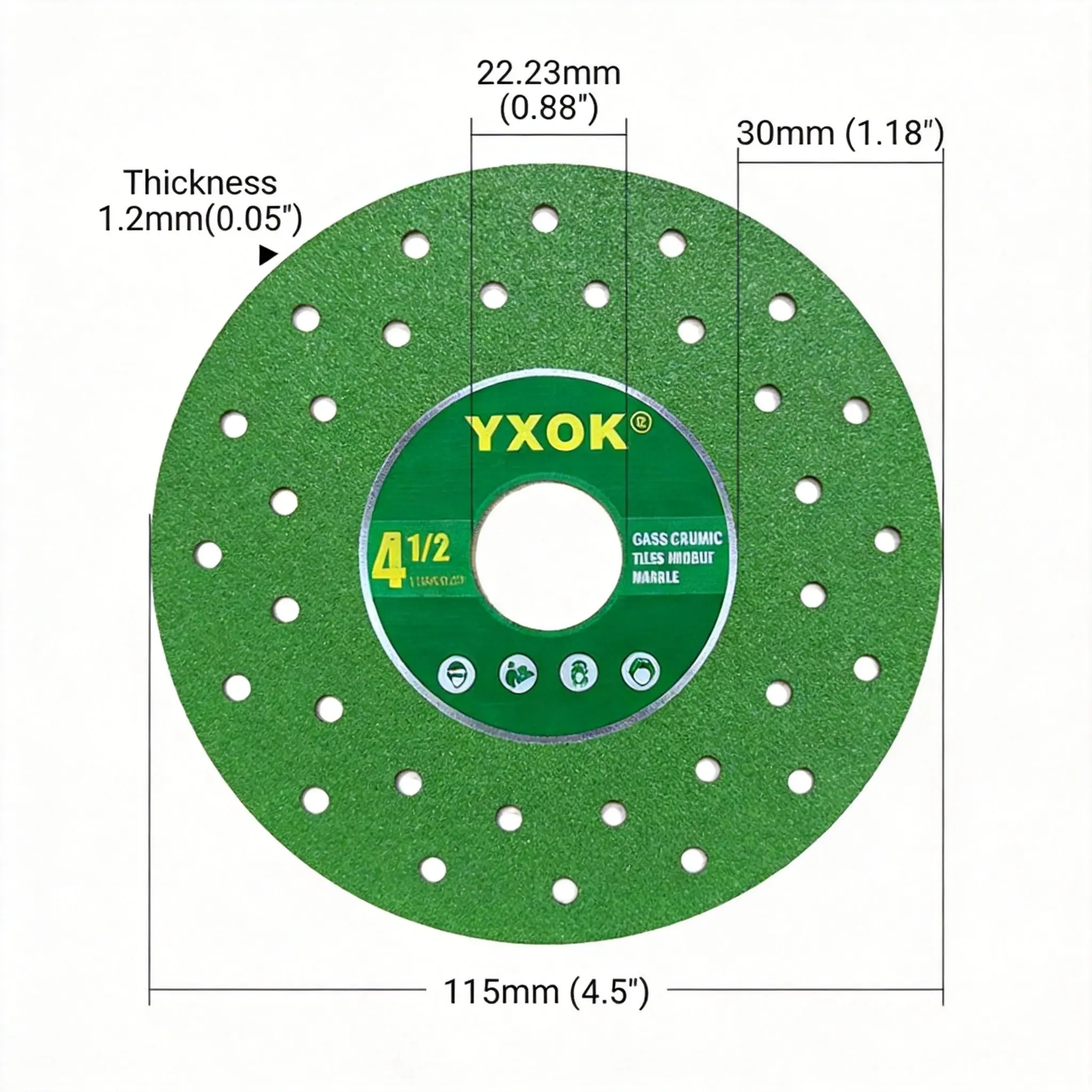 Diamond Saw Blades Set, 3-Piece 115mm Cutting Discs for Tile Marble Glass, Multi-Use Edge Trimming Tools