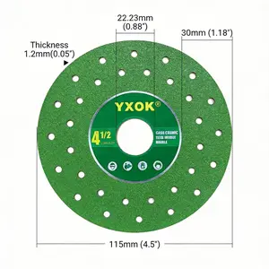 Diamond Saw Blades Set, 3-Piece 115mm Cutting Discs for Tile Marble Glass, Multi-Use Edge Trimming Tools