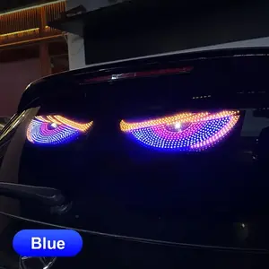 Power Demon's Eye LED Rear Tail Lights - 16 Color Modes, Plug-and-Play Automotive Decorative Light, No Battery Required for Rear Window Ambient Lighting