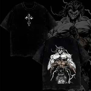 Baki Hanma Evolution Tshirt Oversized y2k Vintage acid Washed Anime Graphic hot premium Tee for fans - Unisex Cotton Shortsleeve soft Casual T-Shirt - Heavyweight Crewneck Menswear, streetwear Apparel