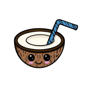 Half Coconut Sticker