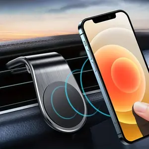 L-shaped Car Air Outlet Phone Holder, Magnetic Car Phone Holder, Universal Car Interior Accessories for Most Smartphones, Car Cellphone Mount