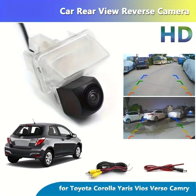 HD Backup Camera for Corolla Yaris Vios Verso Toyota Camry Xv50 2012-2015, Car Rear View Parking Back Camera, Wide Angle, Safety, High Definition, Hardwired, No Battery Needed