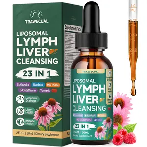 Liposomal Lymphatic Drainage Drops Support - 23 In 1 Organic Supplement with Burdock Root Echinacea CleaversHerb Dandelion Supports Lymphatic Health 2FL.OZ Healthcare Natural Supplement