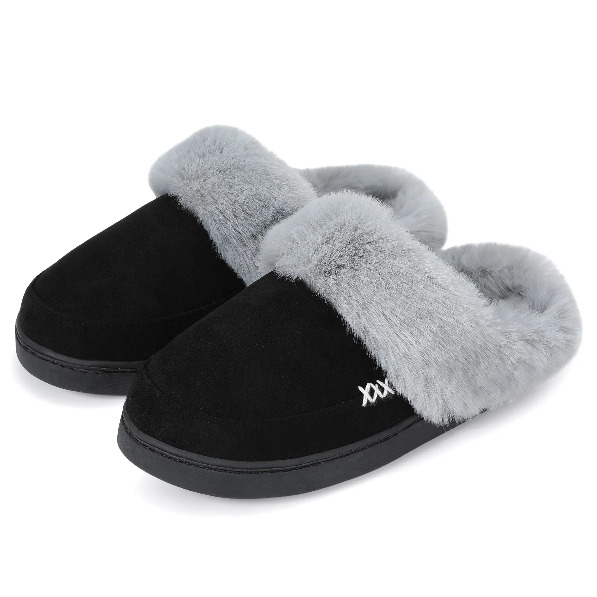 NineCiFun Suede Moccasin Slippers for Women and Men, Comfortable Fluffy House Shoes with Faux Fur Lining and Memory Foam, Indoor Outdoor Casual Footwear with Anti-Slip Sole, Casual Slippers, Suede Upper, Rubber Sole, Classic, Moccasin Look