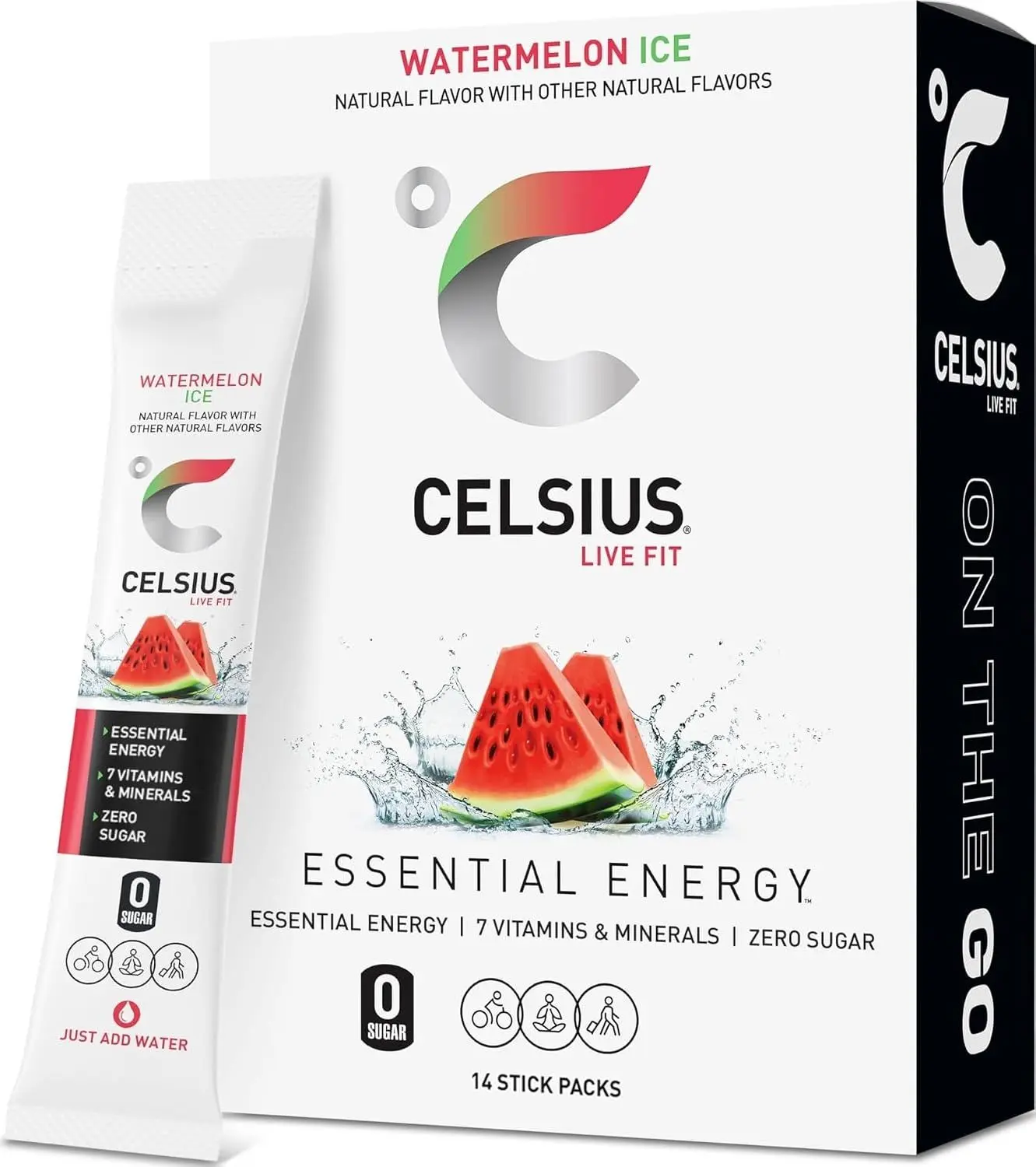 CELSIUS On The Go Strawberry Coconut, Sugar Free Energy Drink Mix (14 Sticks per Pack)