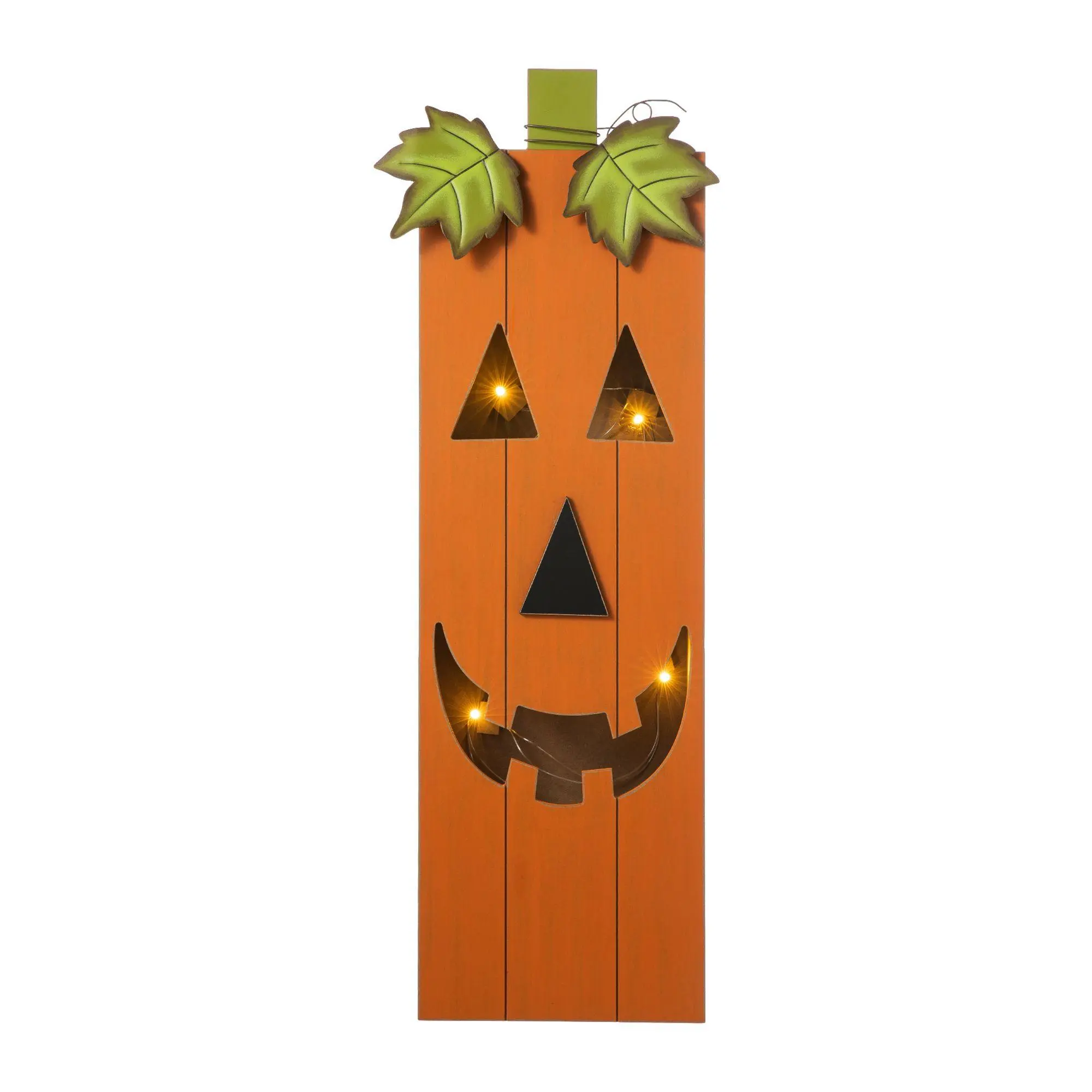 Glitzhome 30" LED Lighted Halloween Boxed Pumpkin Porch Decor