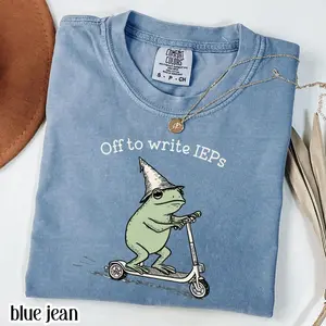 School Psychologist Shirt Special Education Counselor Comfort Colors Tshirt IEP Tee Frog Scooter Gift For SPED Inclusion Teacher Language