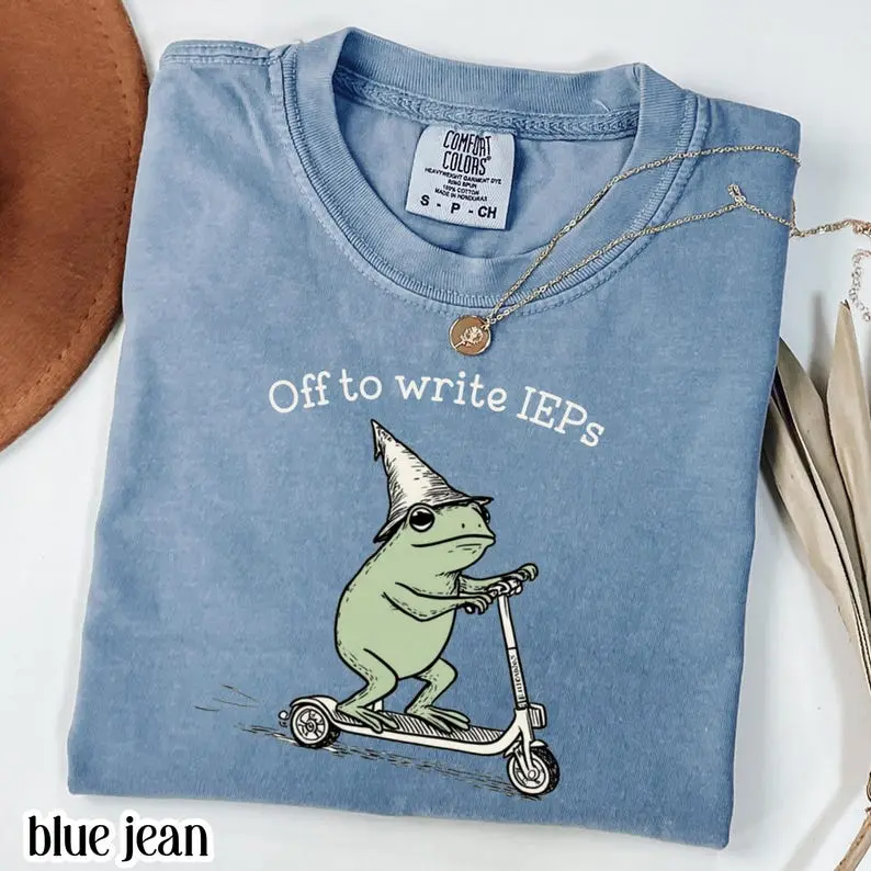School Psychologist Shirt Special Education Counselor Comfort Colors Tshirt IEP Tee Frog Scooter Gift For SPED Inclusion Teacher Language