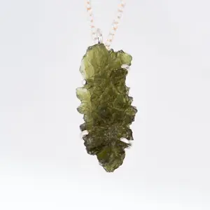 MOLDAVITE Gold or Silver Necklace with certificate of authenticity from Czech Republic, 0.5 gram - 1.5 gram Raw Moldavite pendant, sterling silver 925 or 14k gold filled pendant, real Moldavite from Chlum Czech Republic found in spring 2025