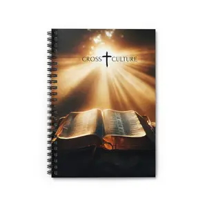 Cross Culture Inspirational Spiral Notebook Religious Diary Bible Journal Prayer Planner Christian Gift 6x8 Inches 90gsm Paper Metal Spiral Document Pocket