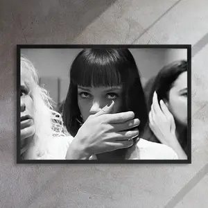 Art Deco Classic Retro Style Movie Poster, Solid Patterned Home Office Bathroom Dining Art Print, Indoor Canvas Wall Decor, Frameless Transverse Orientation, Fun Gift, Corridor Artwork, Canvas Decoration - 1 Piece