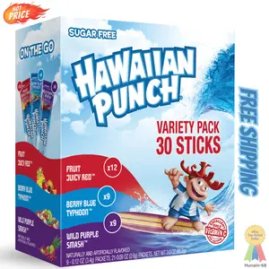 Hawaiian Punch Sugar Free On The Go Drink Mix Sticks Variety Pack, 30 count, 3.0