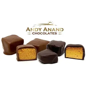 Andy Anand Belgian Milk Chocolate Honeycomb Sponge Candy, 1 lb – Handcrafted Gourmet Gift Box, Luxurious for Birthday & Special Occasions